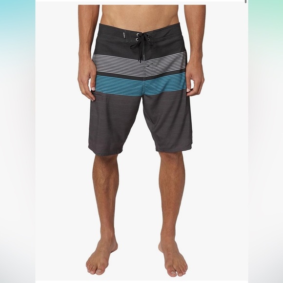 O'Neill Charcoal and Teal Board Shorts Hyperfreak Streak sz 30 - Picture 1 of 7